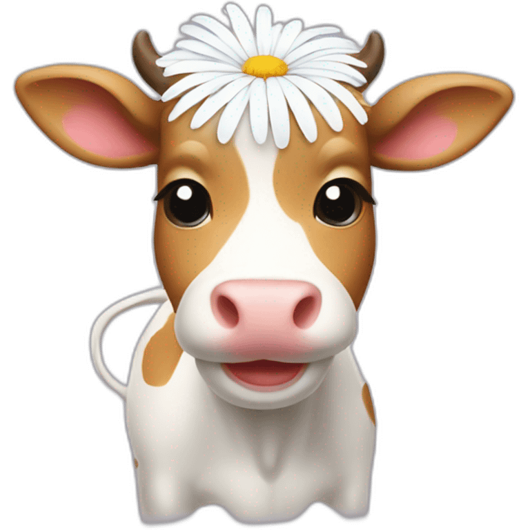 cute-cow-chrysanthemum emoji