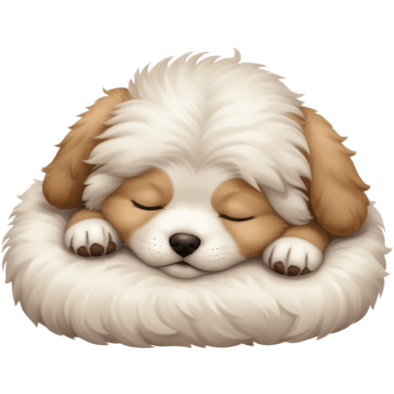 A puppy sleeping  emoji