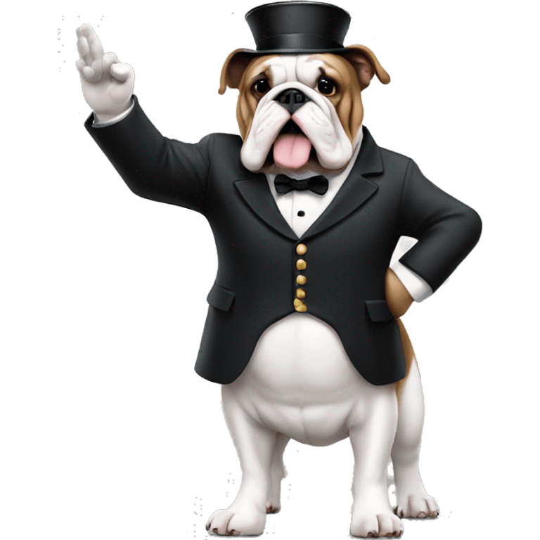 english bulldog conductor music emoji