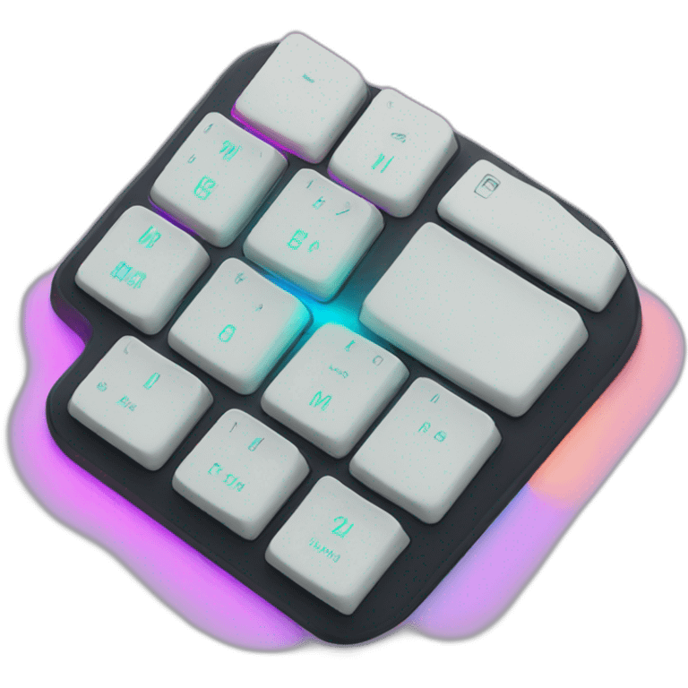 split ergonomic keyboard with glowing RGB lighting emoji