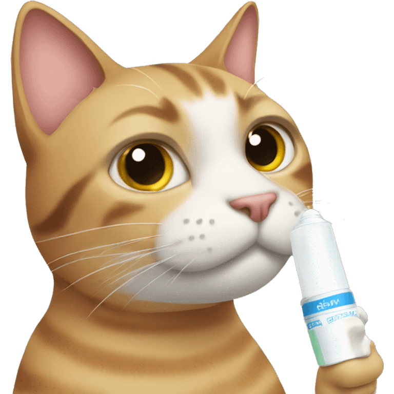 Cat with nose inhaler emoji