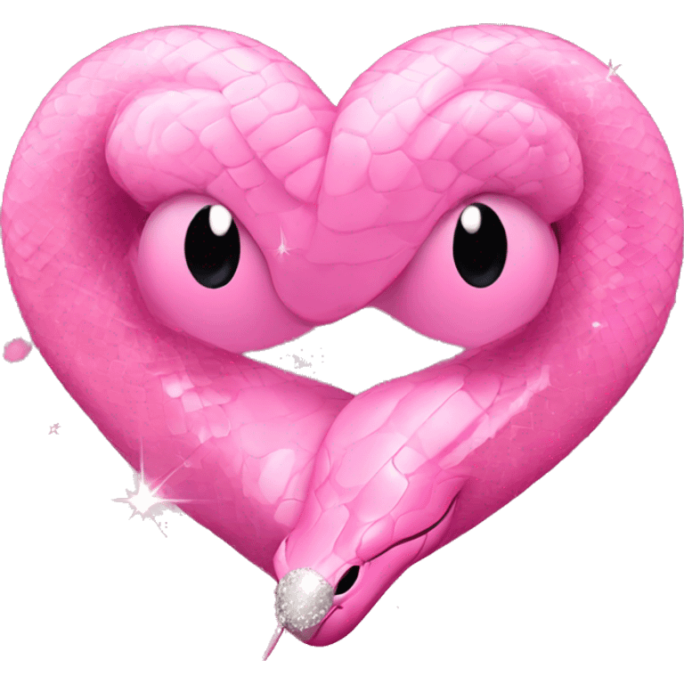 Pink heart with snake and sparkle emoji