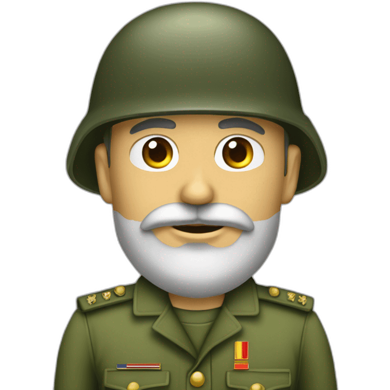 Militar de ejército español con barba ojos castaños emoji