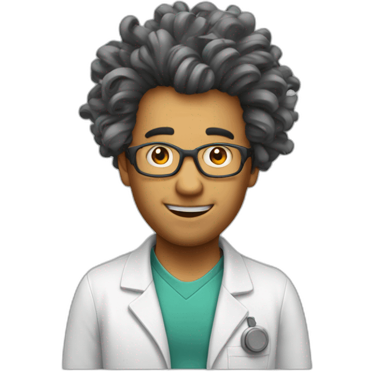 physicist crazy hair emoji