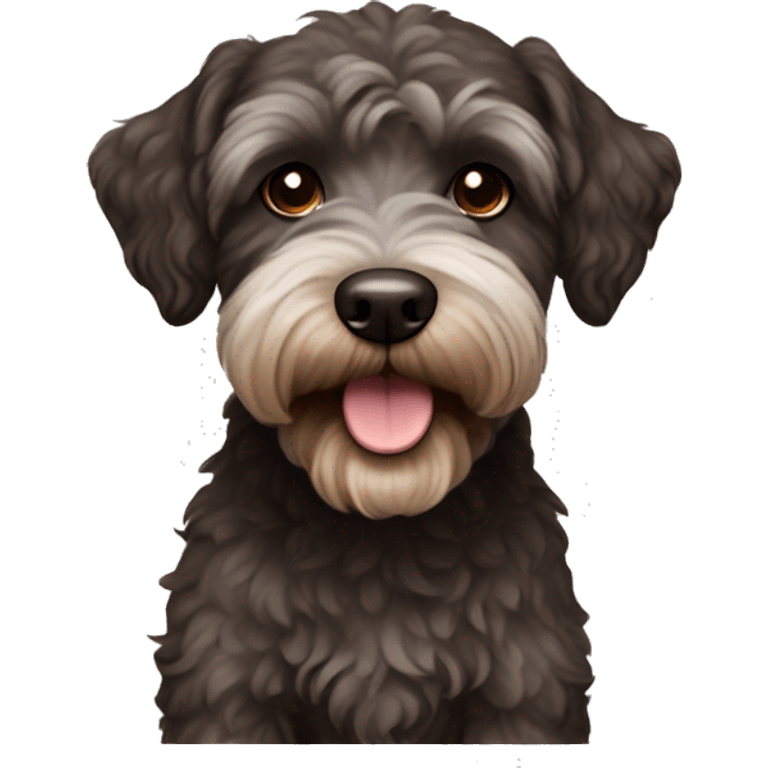 dark brown schnoodle dog emoji