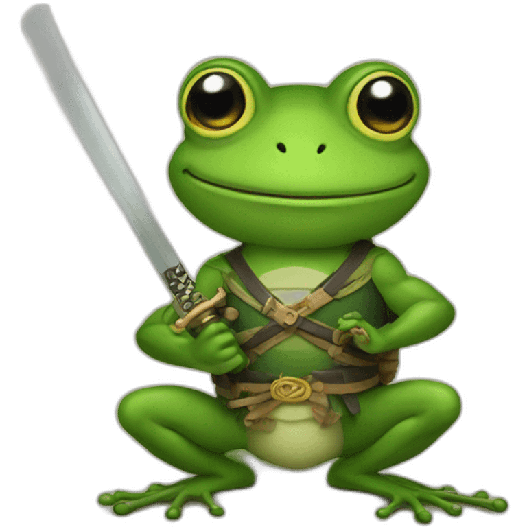 a frog wih a katana emoji