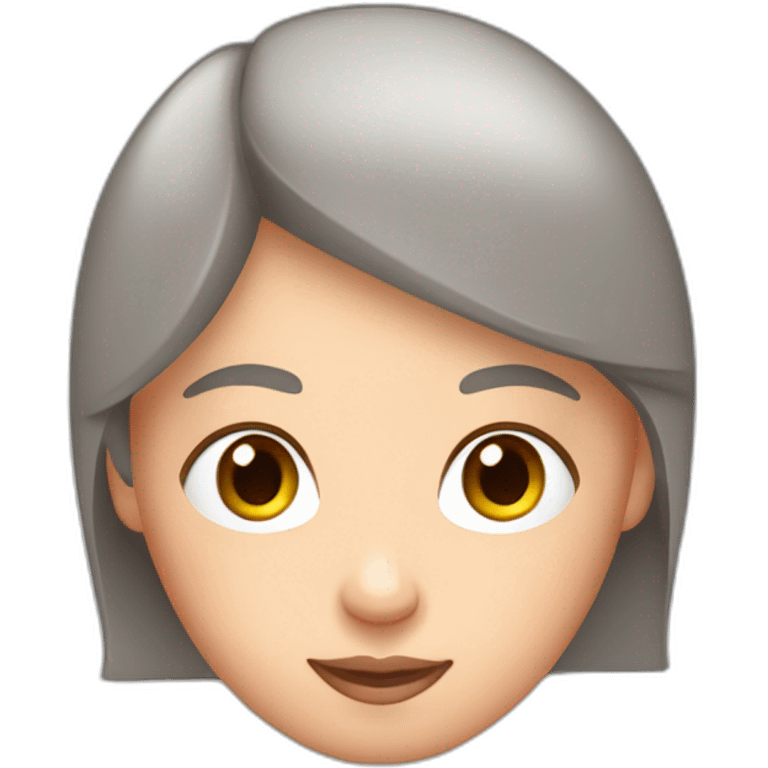 Gray straight haired white girl with terracotta t-shirt and sparkles around the head emoji