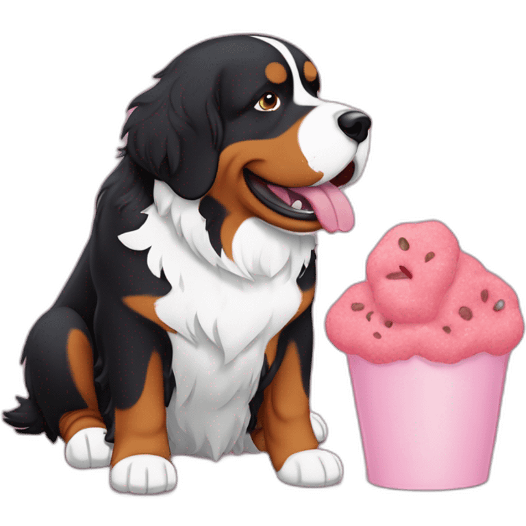 bernese mountain dog eating barbapapa emoji