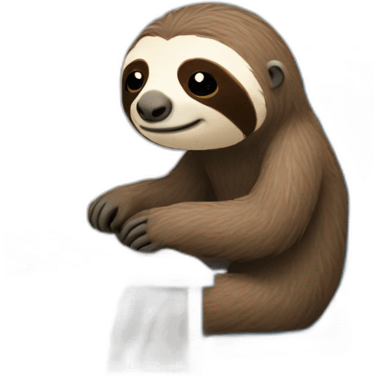 The sloth works at the computer emoji