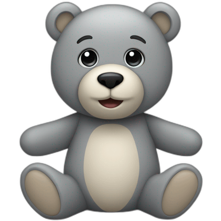 Grey teddy bear emoji