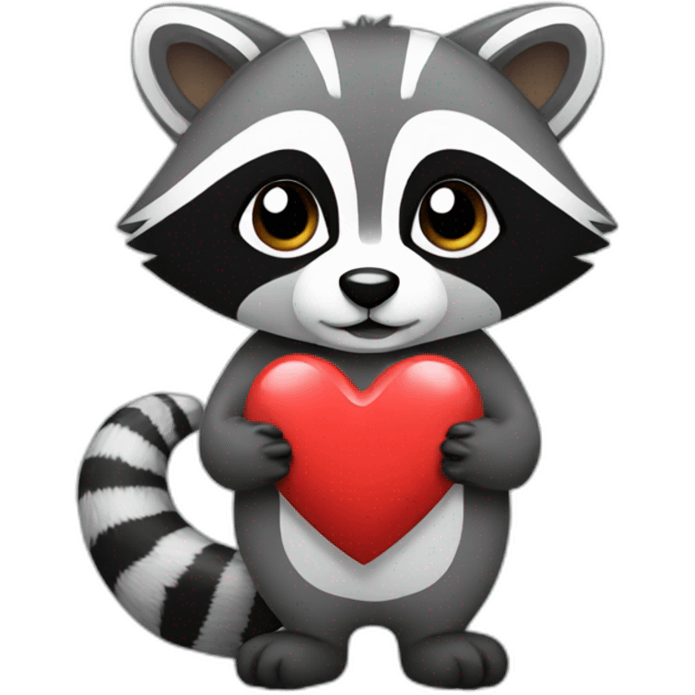 Racoon with Heart emoji