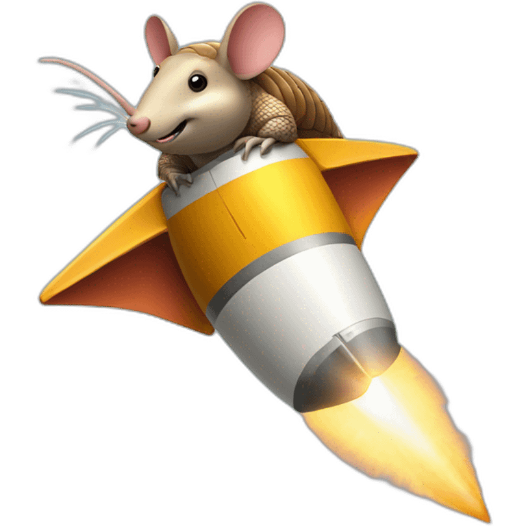 armadillo on a rocket emoji