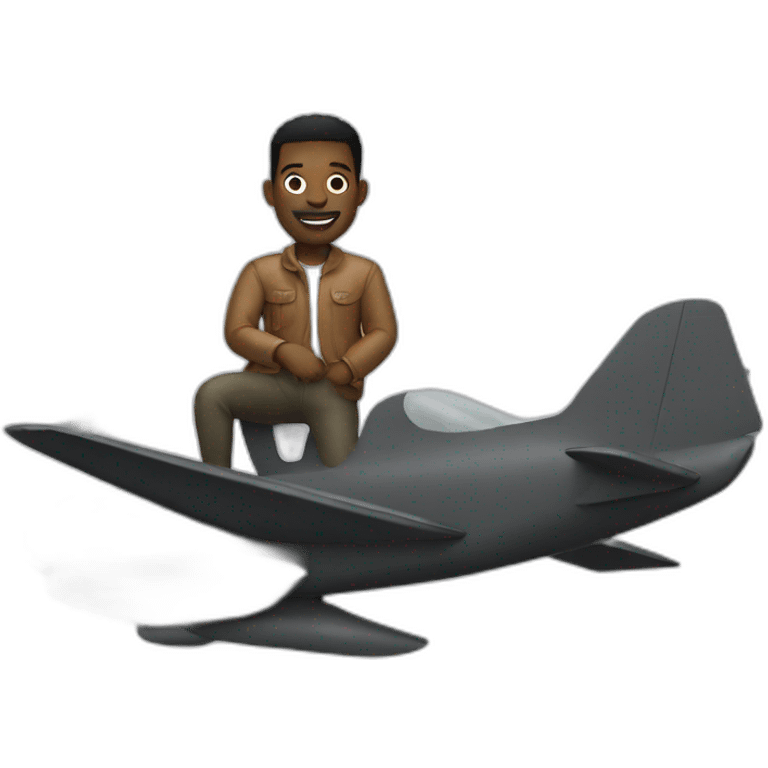 Black men in plane emoji