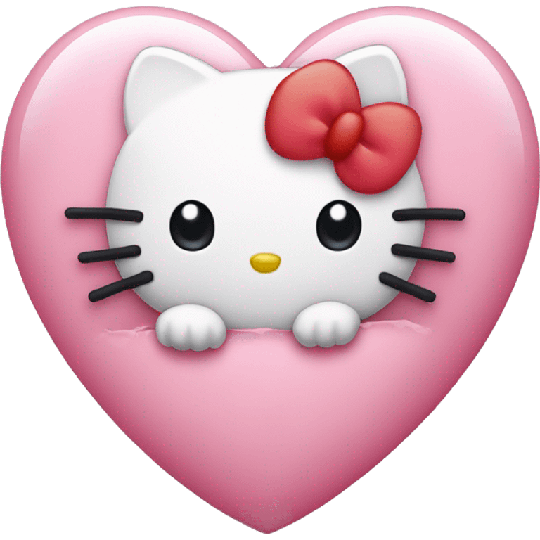 Cute hello kitty heart emoji