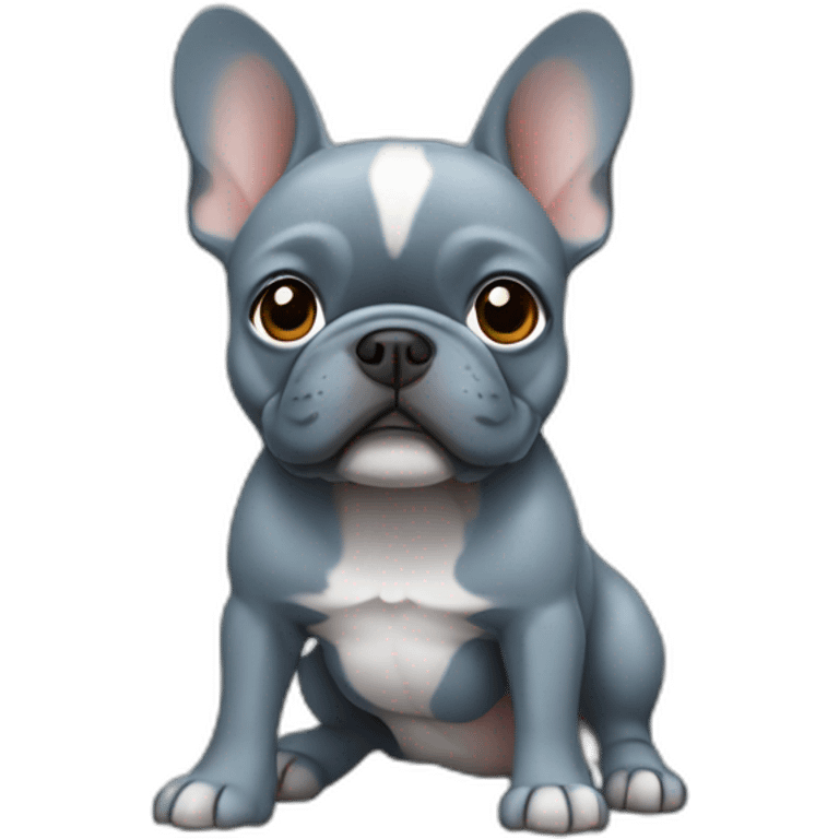 French bull dog blue grey colour emoji