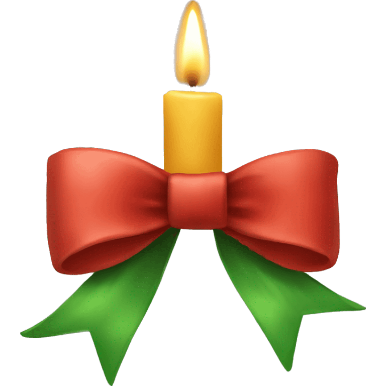 Christmas candle bow emoji