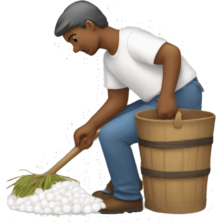 person harvesting cotton emoji