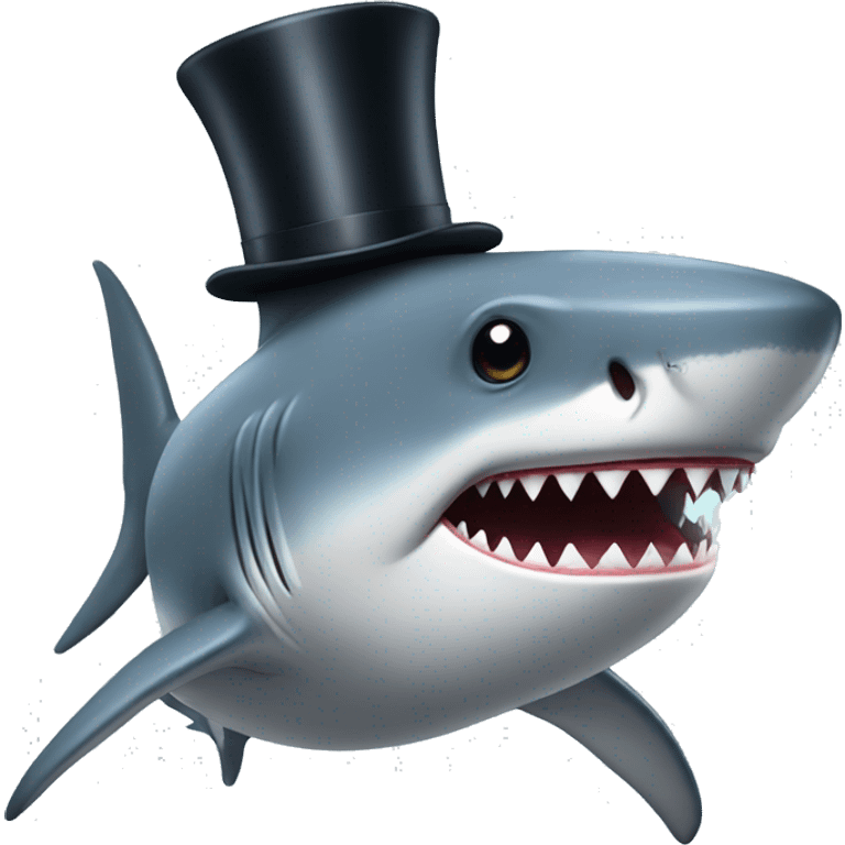 Shark with a top hat emoji