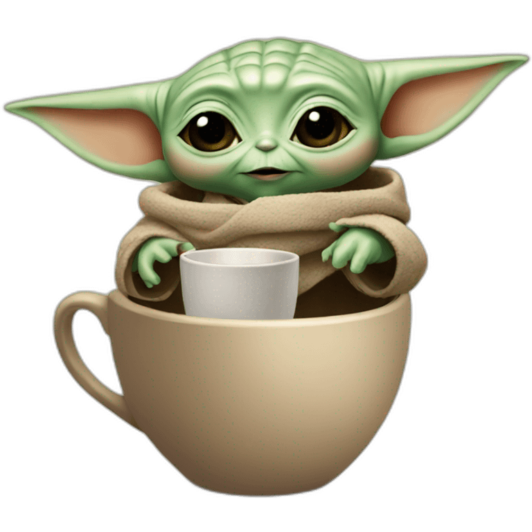 Baby yoda With cup emoji