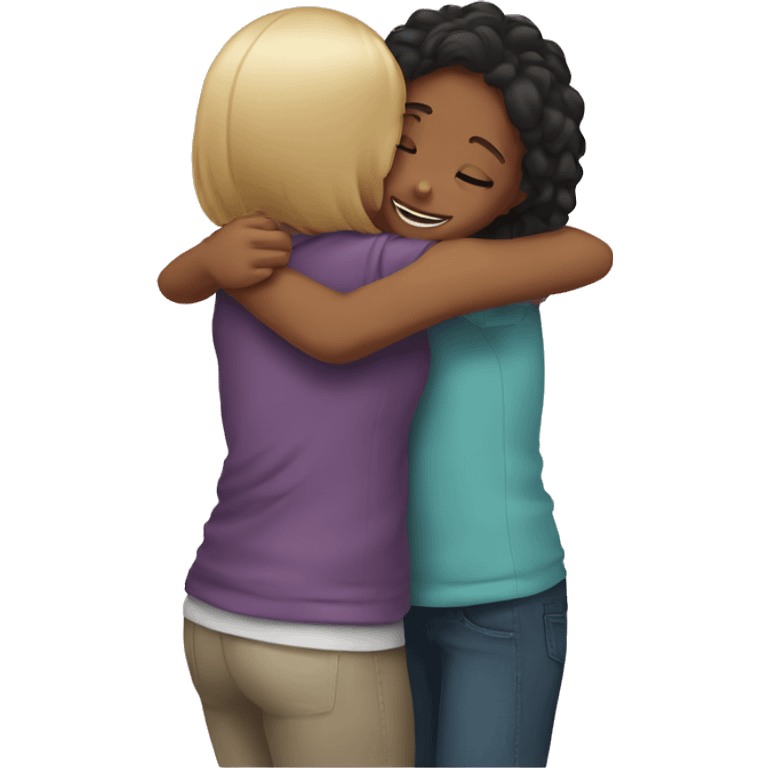 two girls hugging  emoji