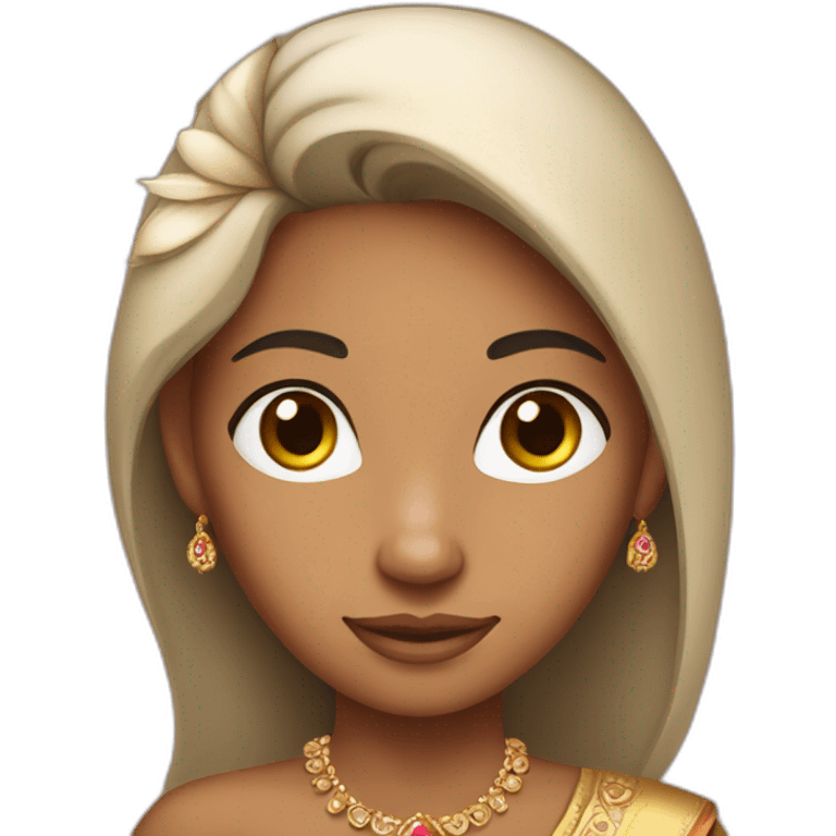 iPhone-style princess emoji with Indian girl pretty skintone  emoji