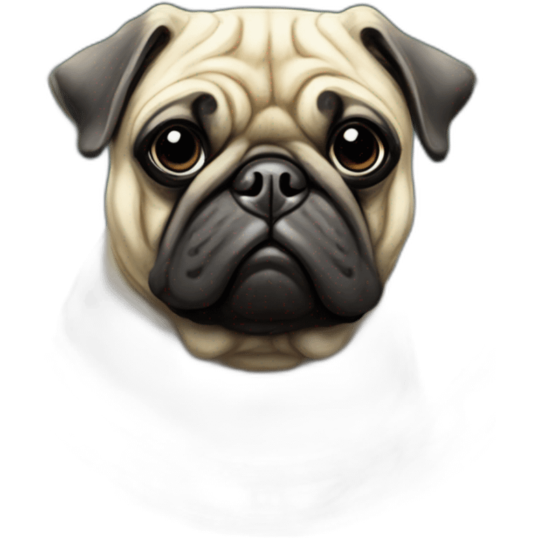 A cyberpunk pug in Art Nouveau style during 1910 emoji