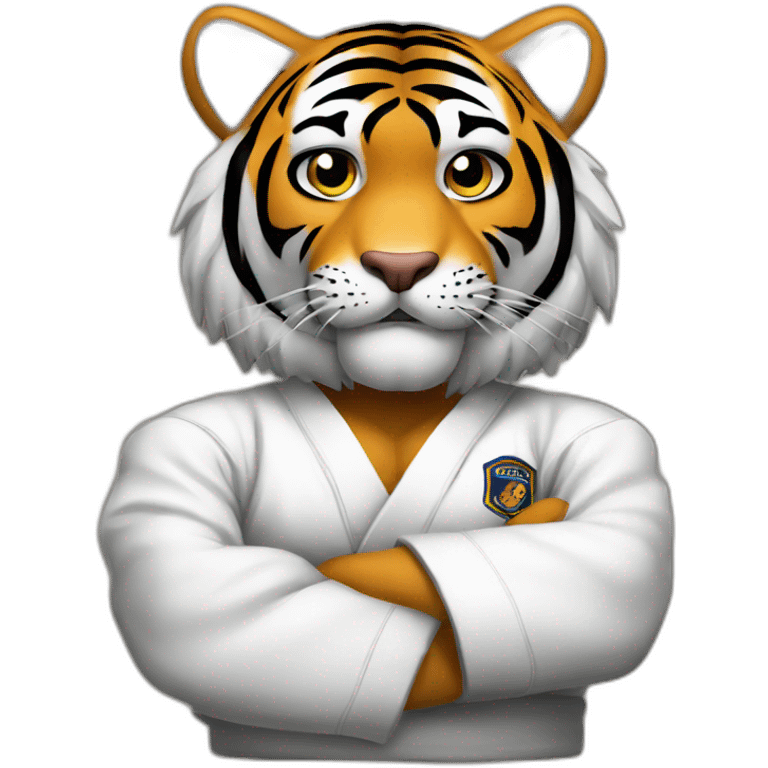 Tiger Barely  jiu jitsu with his arms crossed emoji