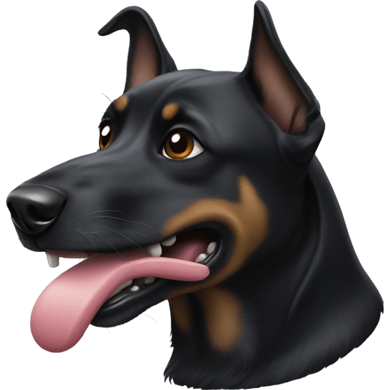 Black dog with mouse in her mouth emoji