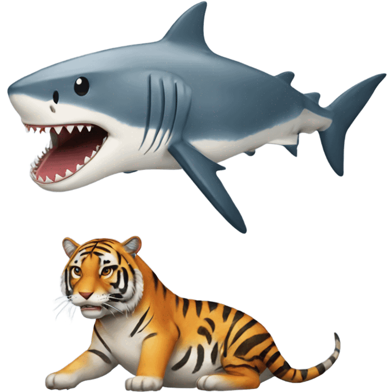 shark and tiger emoji