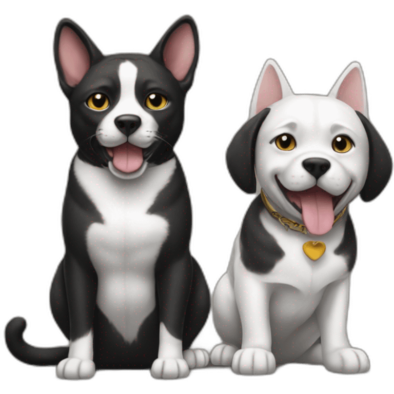 Cat and dog hip-hop emoji