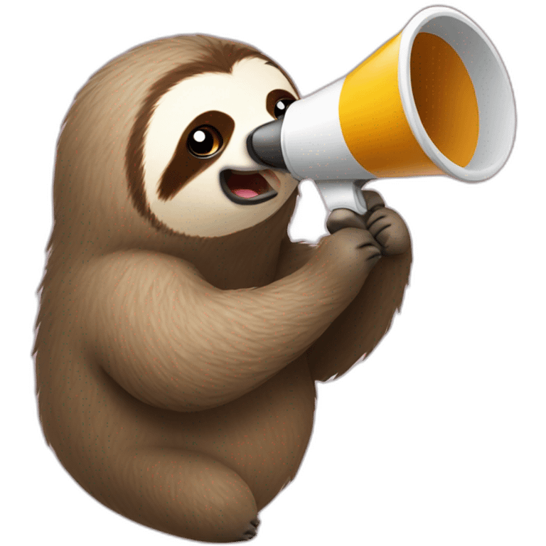 sloth megaphone emoji