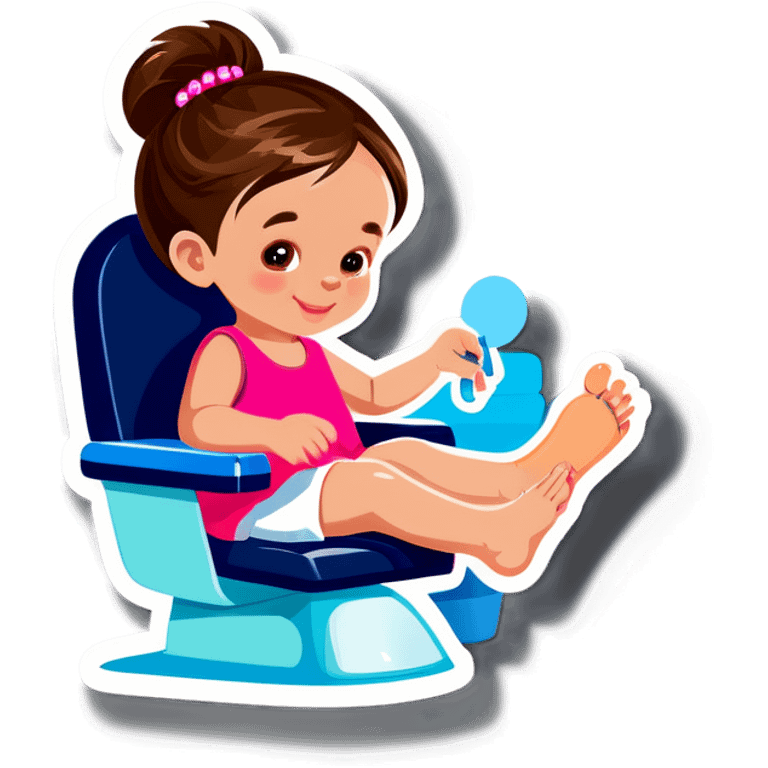 Toddler getting pedicure emoji