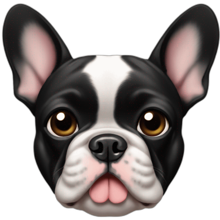 All Black faced French bulldog emoji