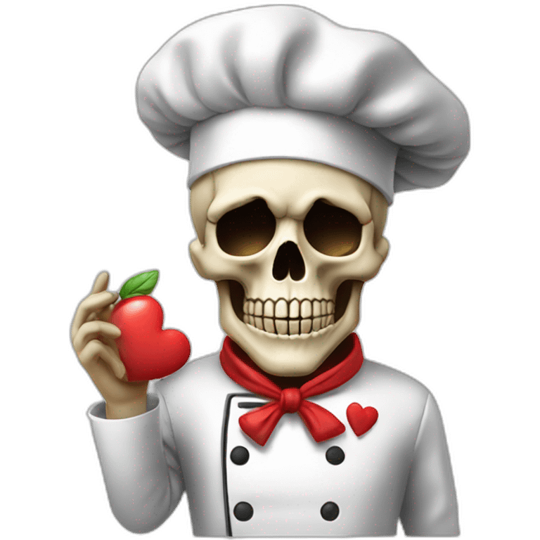 skull chef blowing a kiss heart emoji