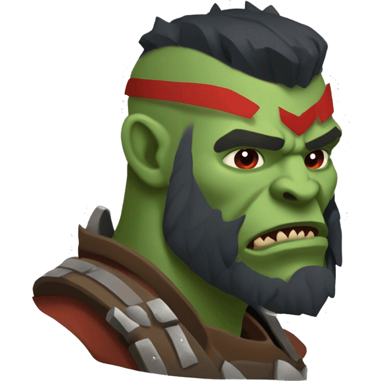 armored orc berserker with red beard & mohican emoji