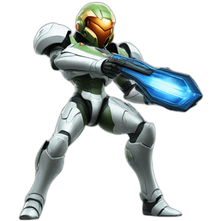 samus in smash bros, white armor emoji