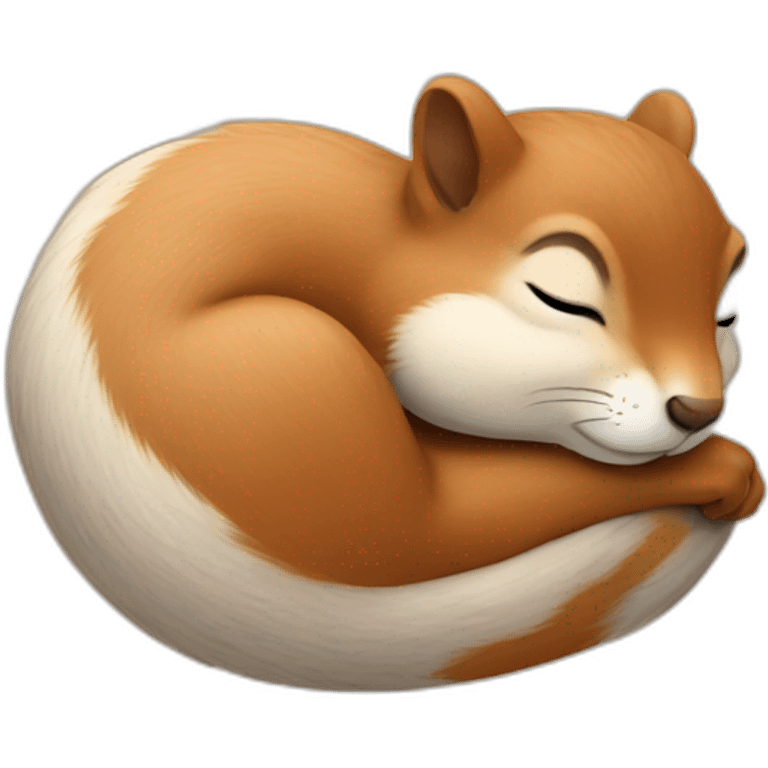 Squirrel sleeping emoji