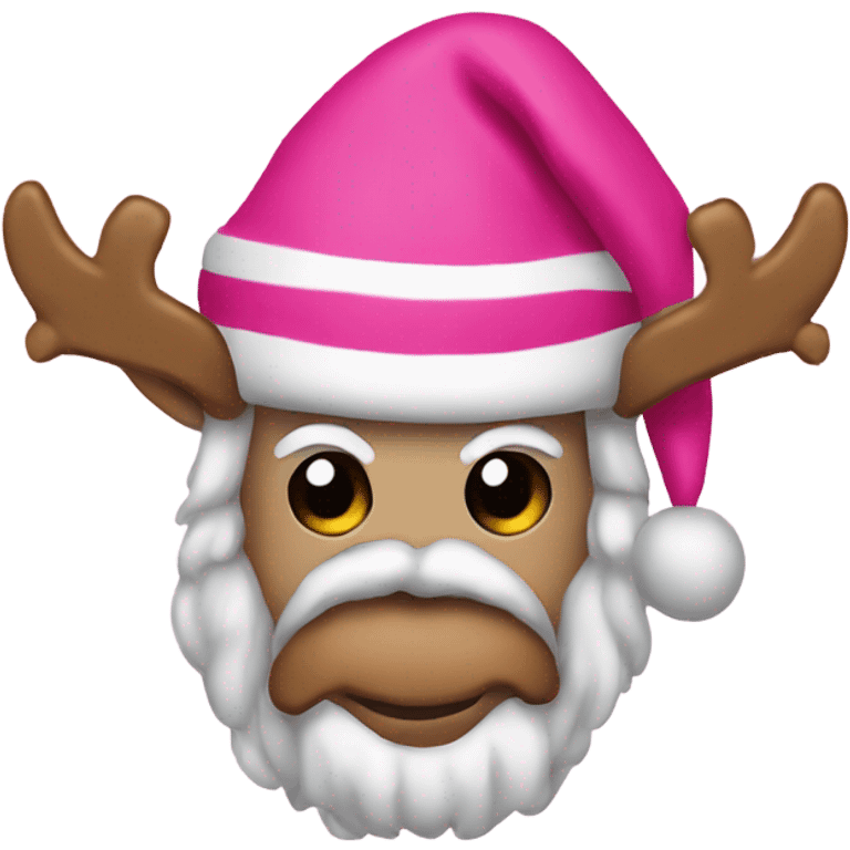 Pink santa claus hay emoji