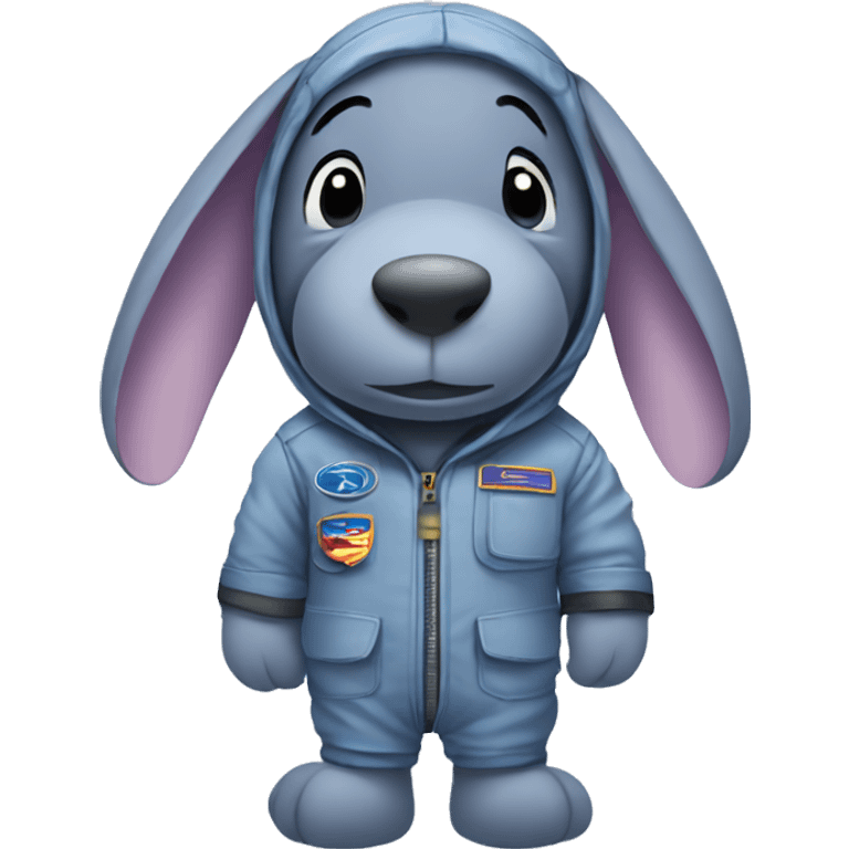 Eeyore wearing a flight suit emoji