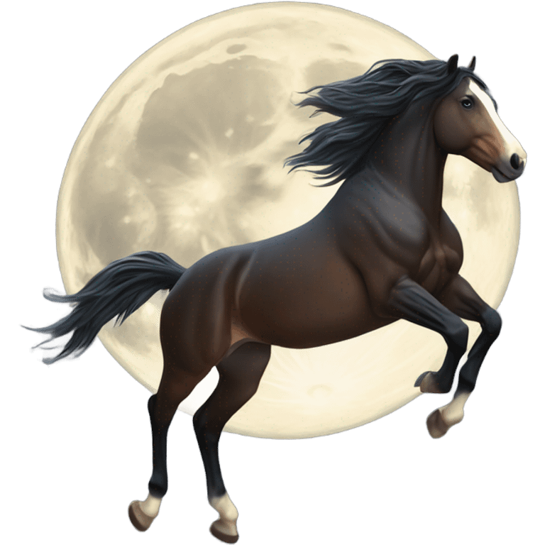 horse jumping over moon emoji