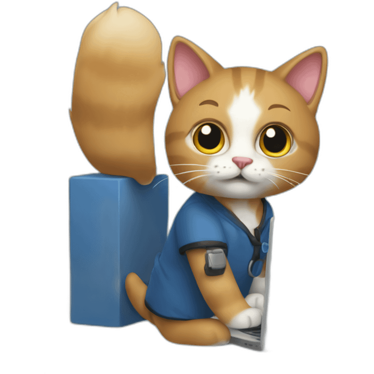 cat working with Azure on Friday emoji