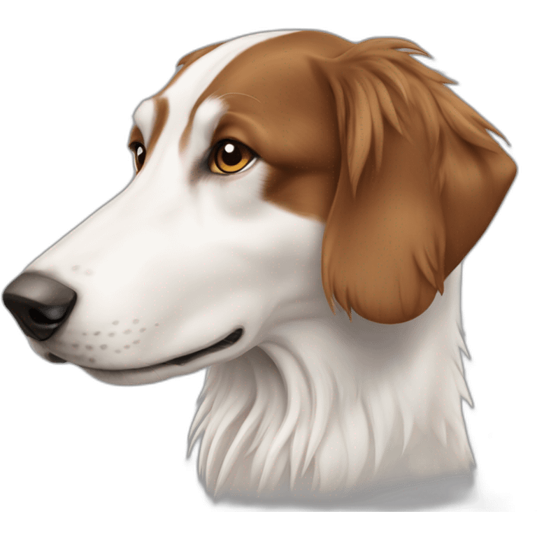 Perro borzoi blanco y marron claro  emoji