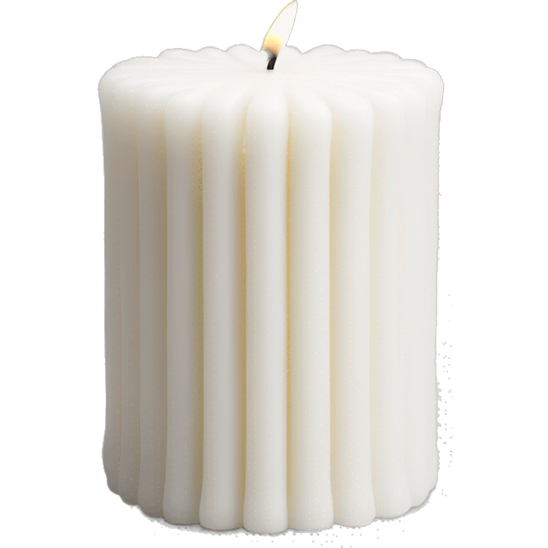 ribbed handmade candle wax white emoji