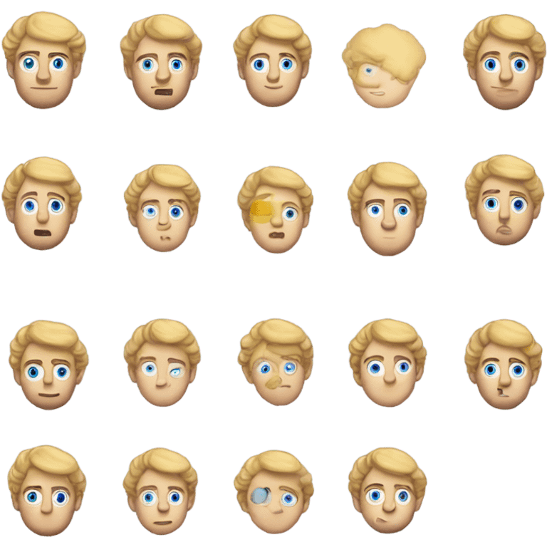 3/4 profile light curl blonde 30yo man blue eyed pale skin emoji