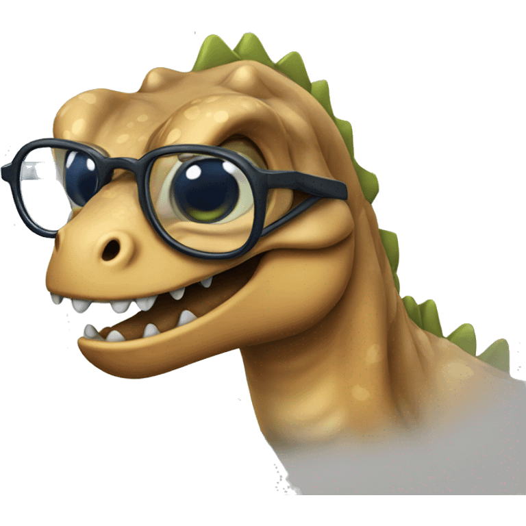 Dinosaure with glasses emoji