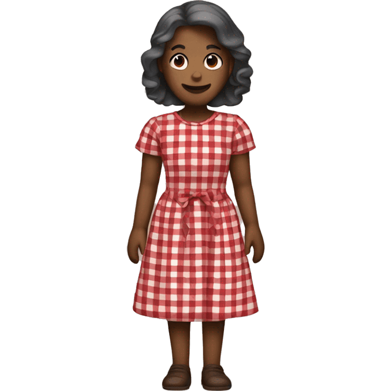 dark red gingham dress emoji