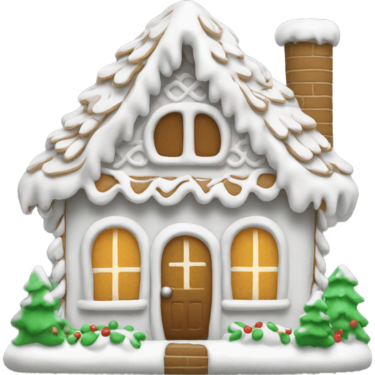 White gingerbread house emoji