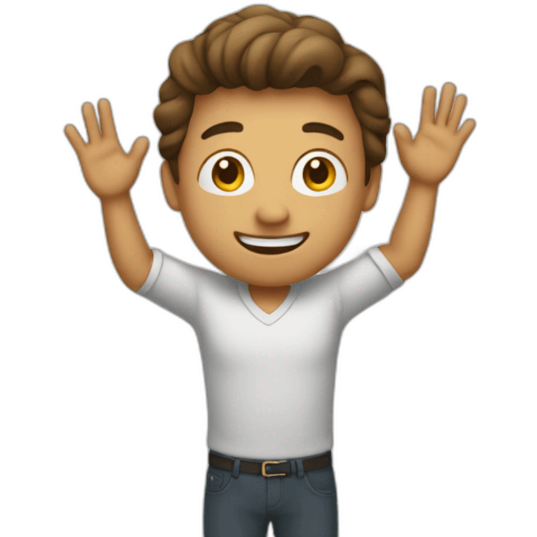 a man waving emoji