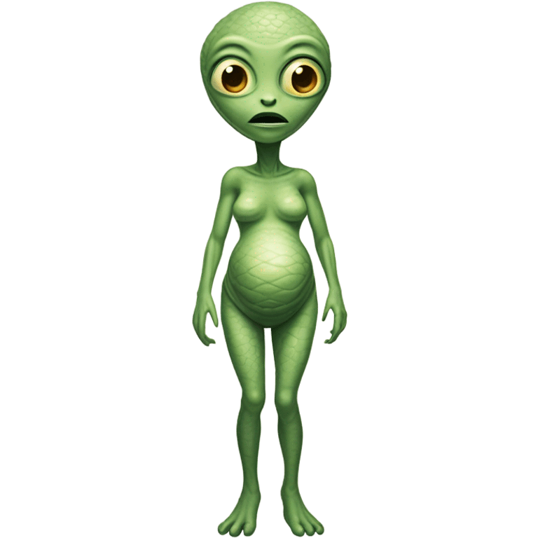 a Reptilian alien woman, full body, Pregnant emoji