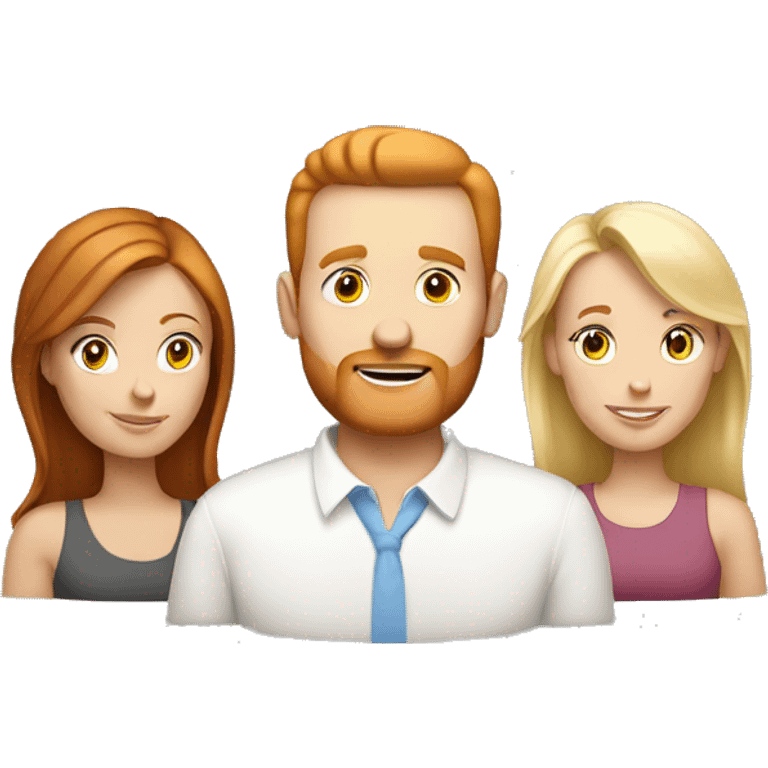 White mom redhead, white dad brunette, white daughter blonde emoji